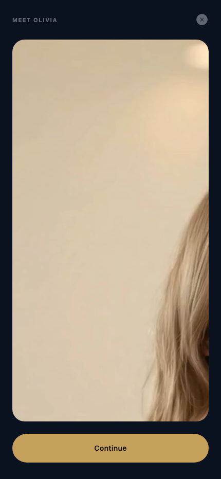 EDELFIT coach introduction screen for Olivia